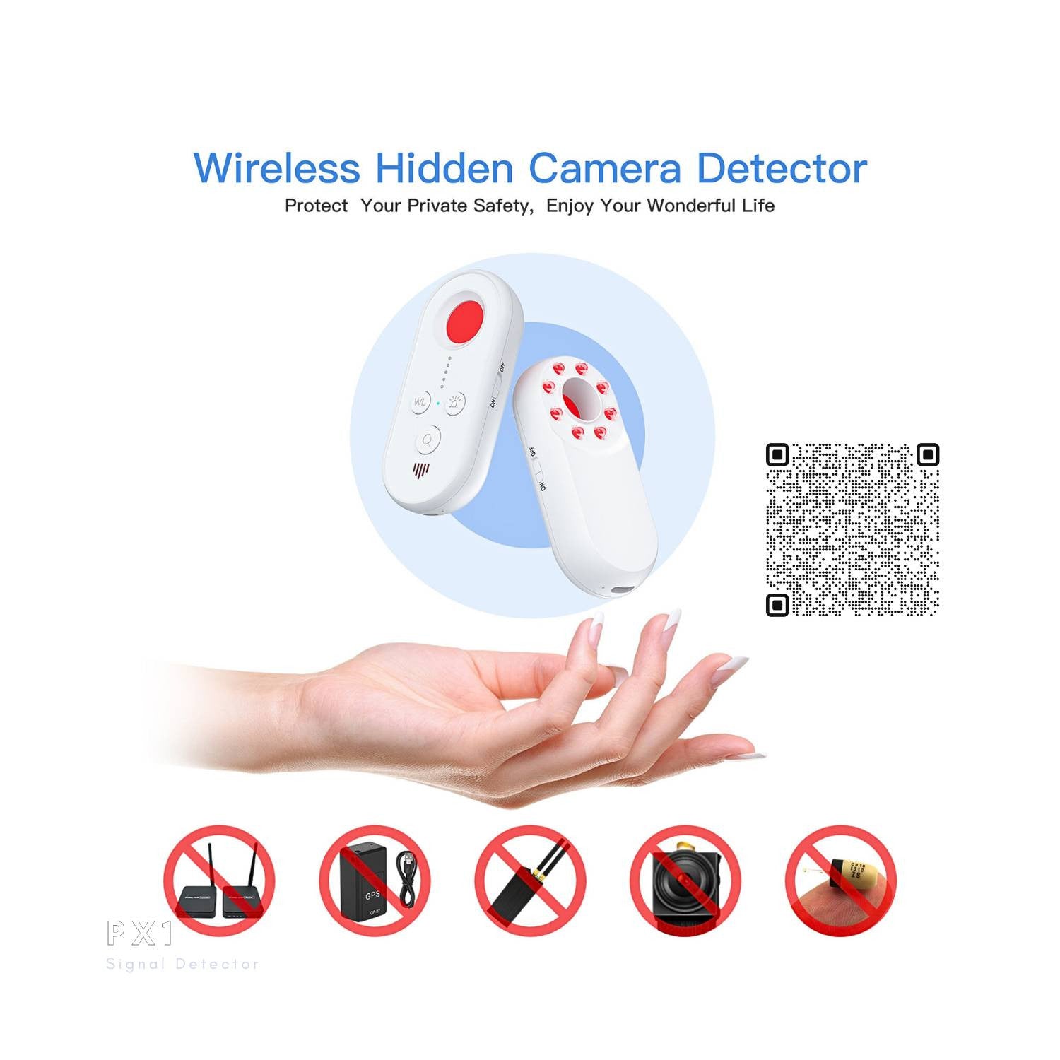 PX1 Secret Spy Hidden WiFi Wireless Video Camera Signal Detector PX1 Secret Spy Hidden WiFi Wireless Video Camera Signal Detector